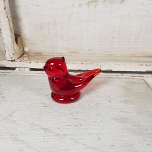 Vintage 1995 W Ward Cardinal of Love Glass Bird Figurine | Red Bird Glass Art